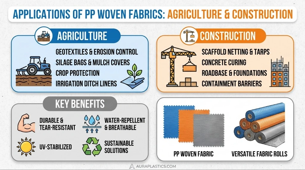 Applications of PP Woven Fabrics in Agriculture, Construction & Industry